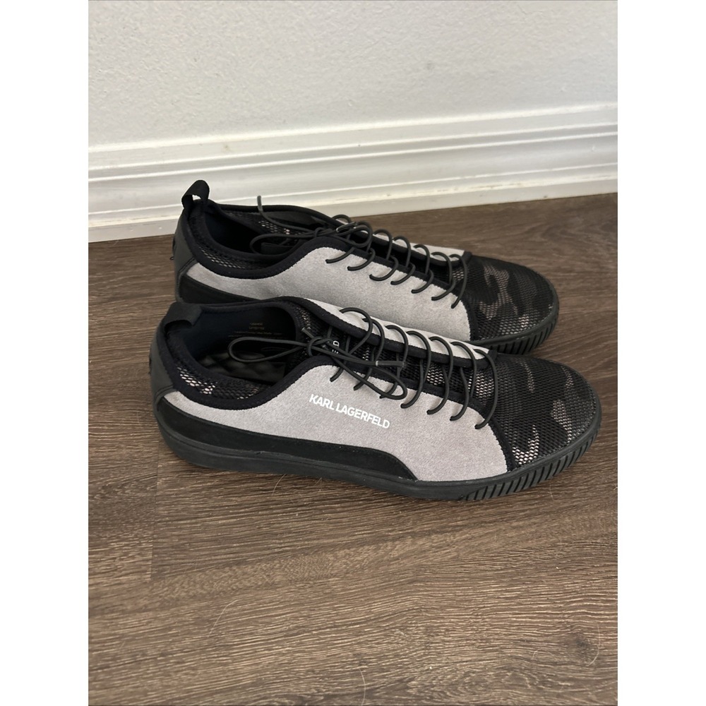 KARL‎ LAGERFELD PARIS Men s Karl Lagerfeld Camo Sneaker 12 M WORN 1X